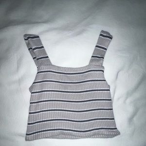 American Eagle Stripped Ribbed Tank Top Square neck